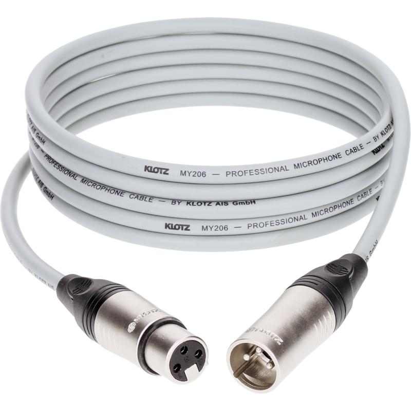 Klotz M1 K GR microfoonkabel 3p XLR F/M grijs 10 meter