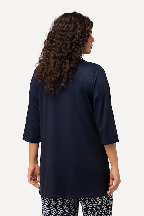 Longshirt, Ringmuster, Rundhals, 3/4-Arm