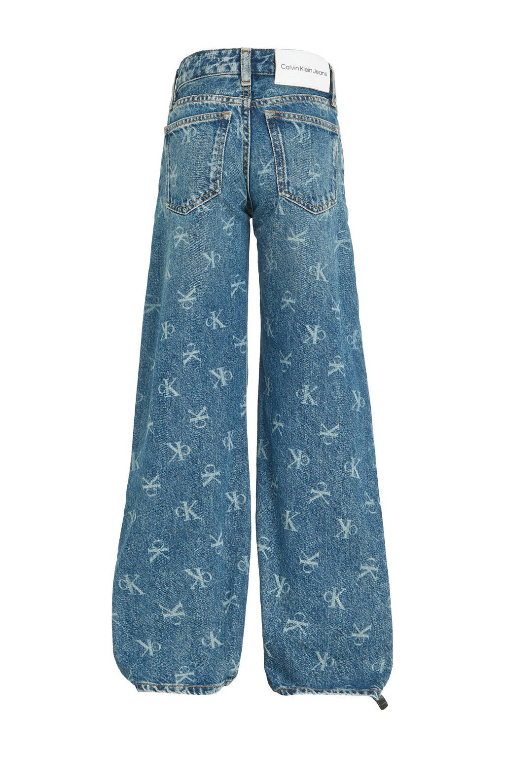 Calvin Klein straight leg jeans MR RELAXED met logo laser blue