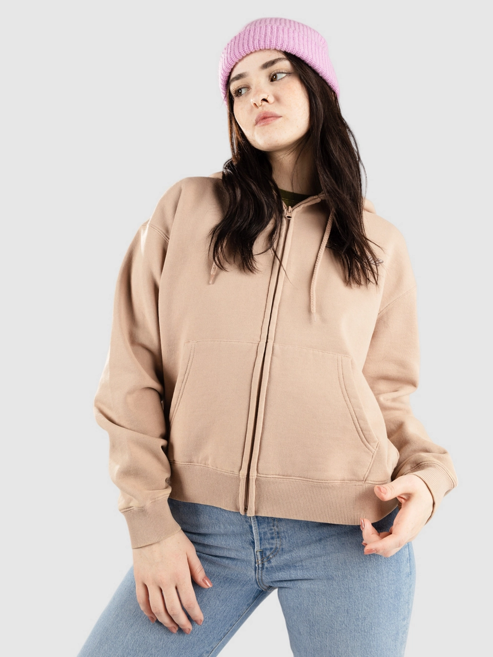 Santa Cruz BT Tonal Wave Dot Zip Hoodie taupe