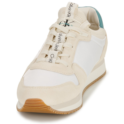 Calvin Klein Jeans - RUNNER SOCK LACEUP NY-LTH - Ecru / Bleu