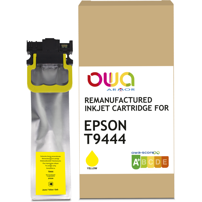 Cartouche d'encre remanufacturée OWA - standard - Jaune - pour EPSON T9444