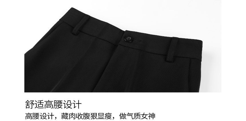 Happo - Hoge taille effen cropped taps toelopende pantalon