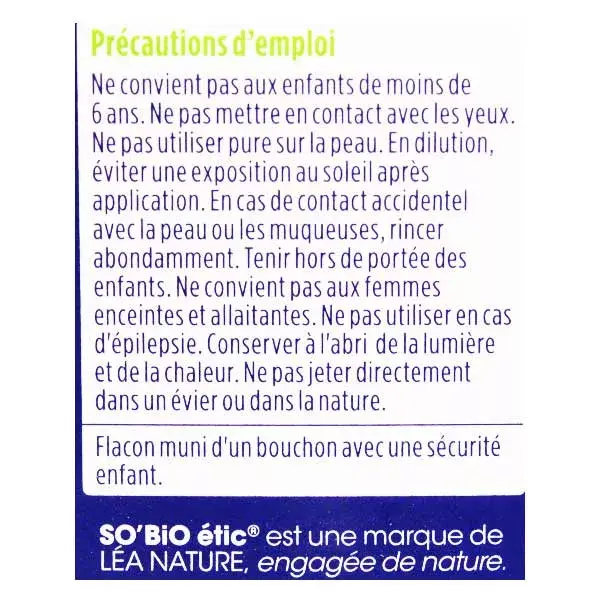 Óleo Essencial de Hortelã Doce Orgânico So'Bio Étic Aroma 10ml