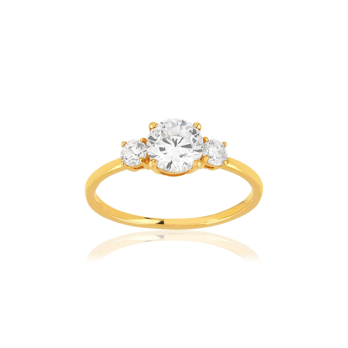 Bague or 375 jaune zirconias