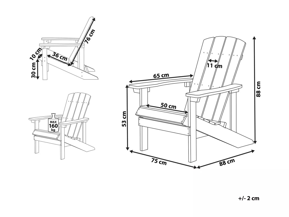 Chaise de jardin ADIRONDACK Rose