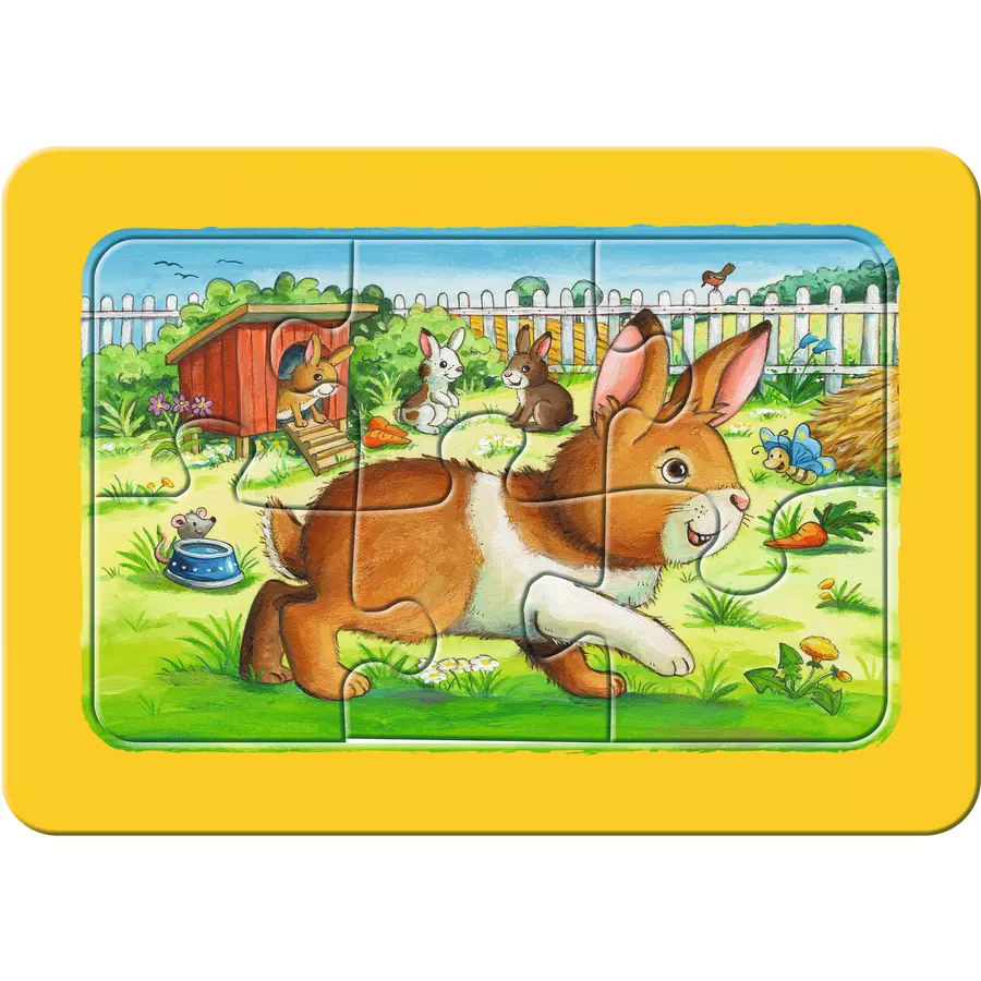 Ravensburger My first Puzzle - Rahmenpuzzle Meine Tierkinder, 3x6 Teile