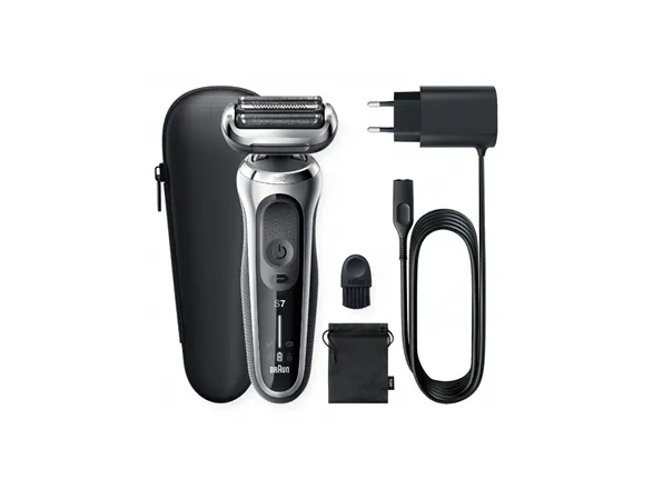 Braun Series 7 71-S1000s, Folie shaver, Sølv, AutoSense, 360° Adaptive system, Knapper, LED, Batteri