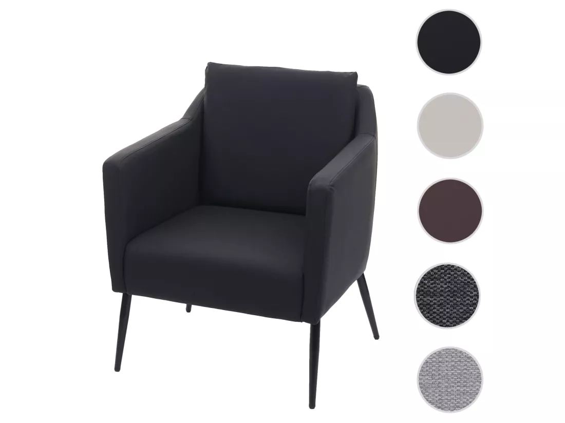 Fauteuil de relaxation MCW-H93a, similicuir noir