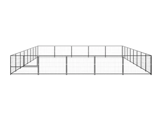 Chenil extérieur cage enclos noire 800 x 500 x 70 cm 02_0000535