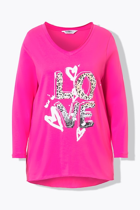 T-Shirt, A-Linie, LOVE Motiv, Langarm