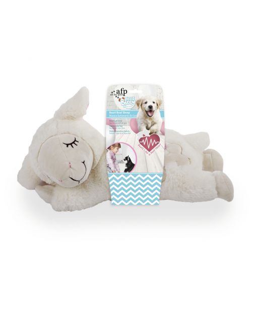 All For Paws Little Buddy Heart Beat Sheep - Hondenspeelgoed - 44x38x14 cm Wit