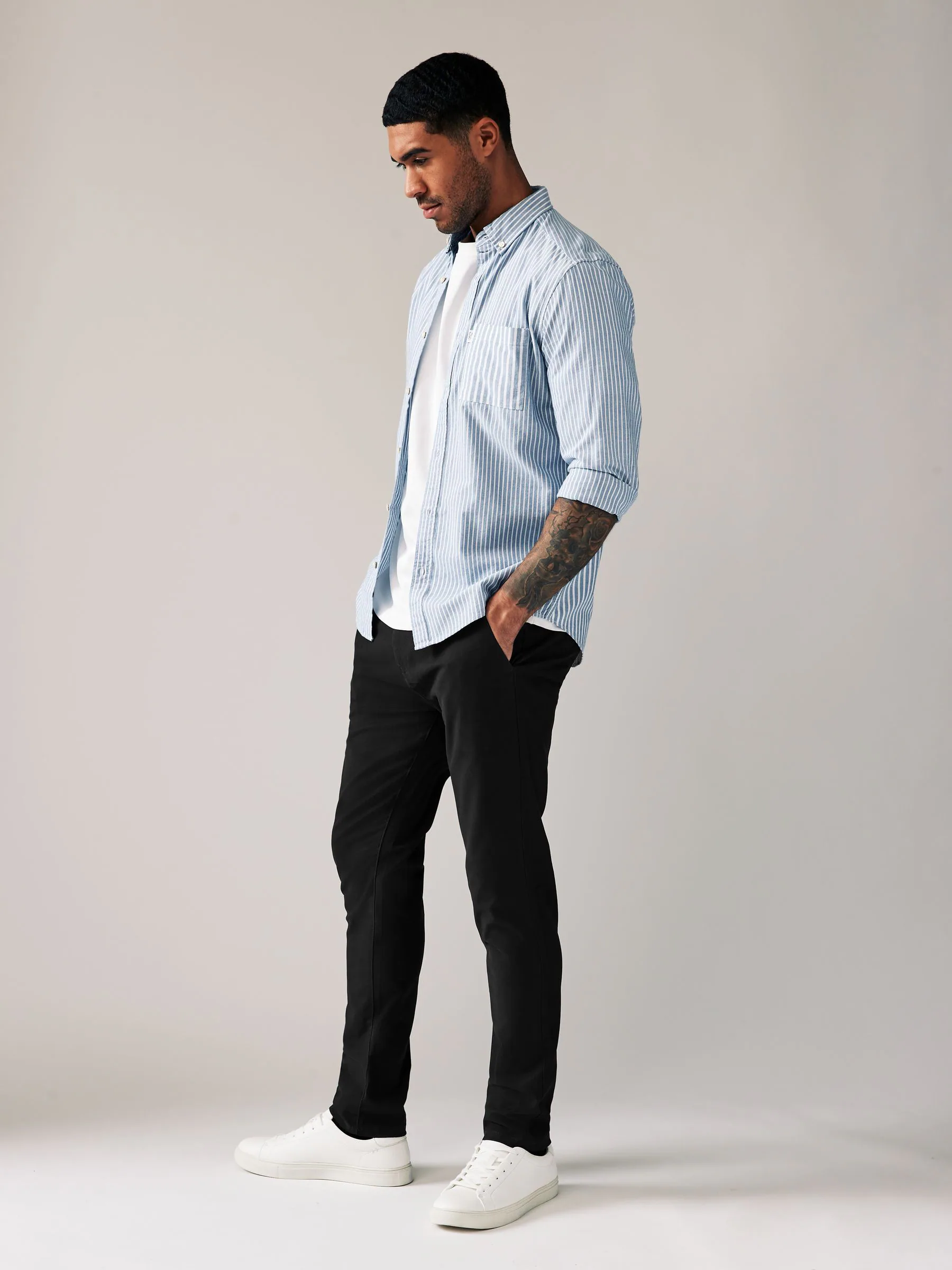 Zwart - Skinny-fit stretchchino