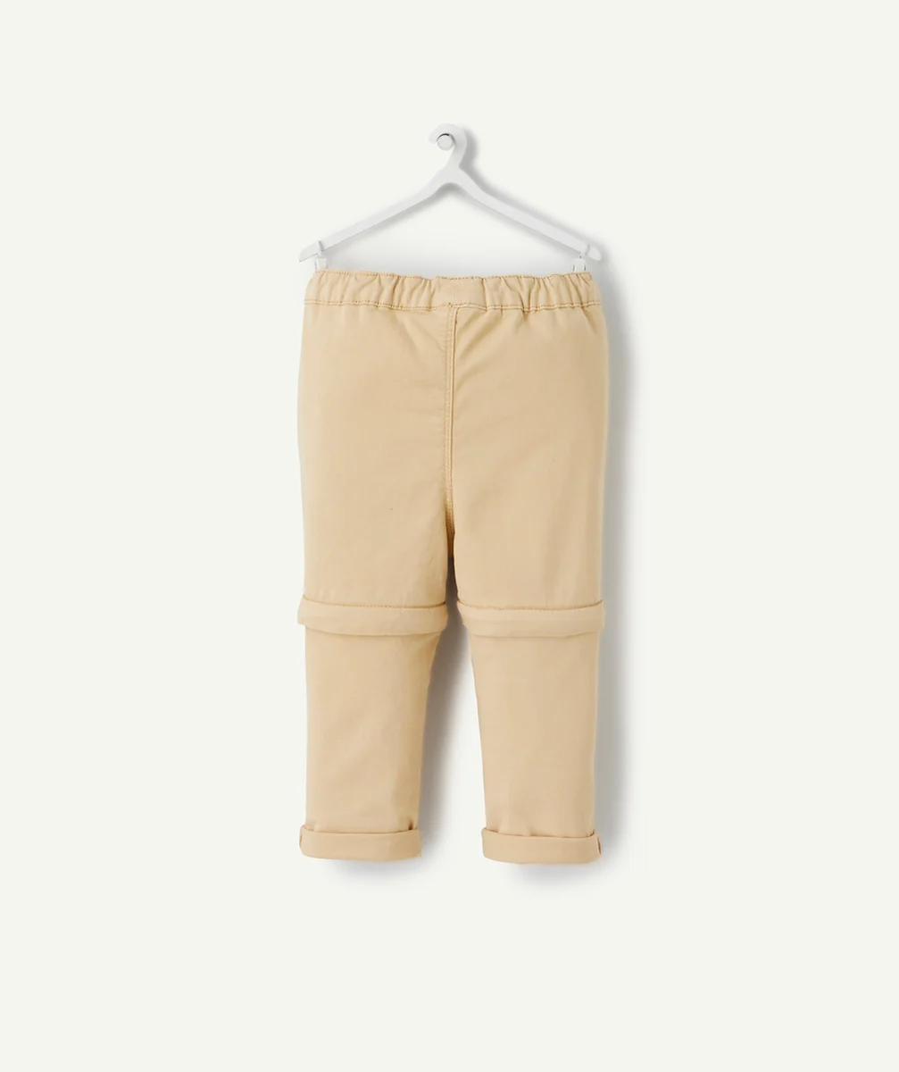 PANTALON CHINO ÉVOLUTIF BEIGE AVEC CORDONS EN FIBRES RECYCLÉES