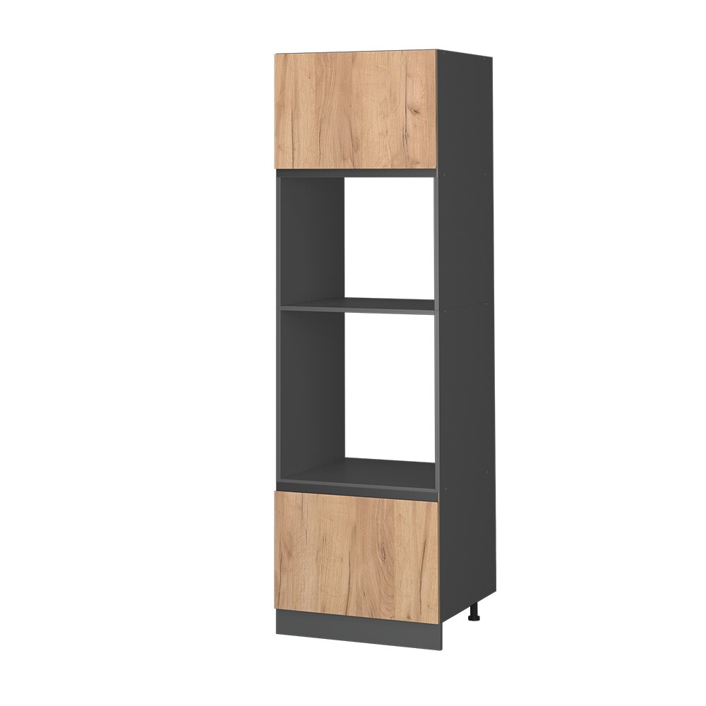 Vicco Mikrowellenschrank Küchenschrank Küchenmöbel R-Line J-Shape Anthrazit Eiche 60 cm modern