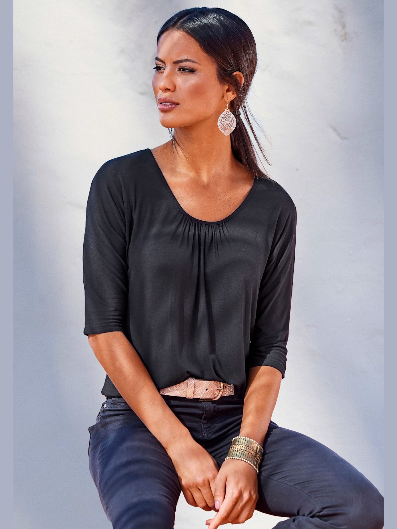 T-shirt à manches 3/4 lot de 2 pratique