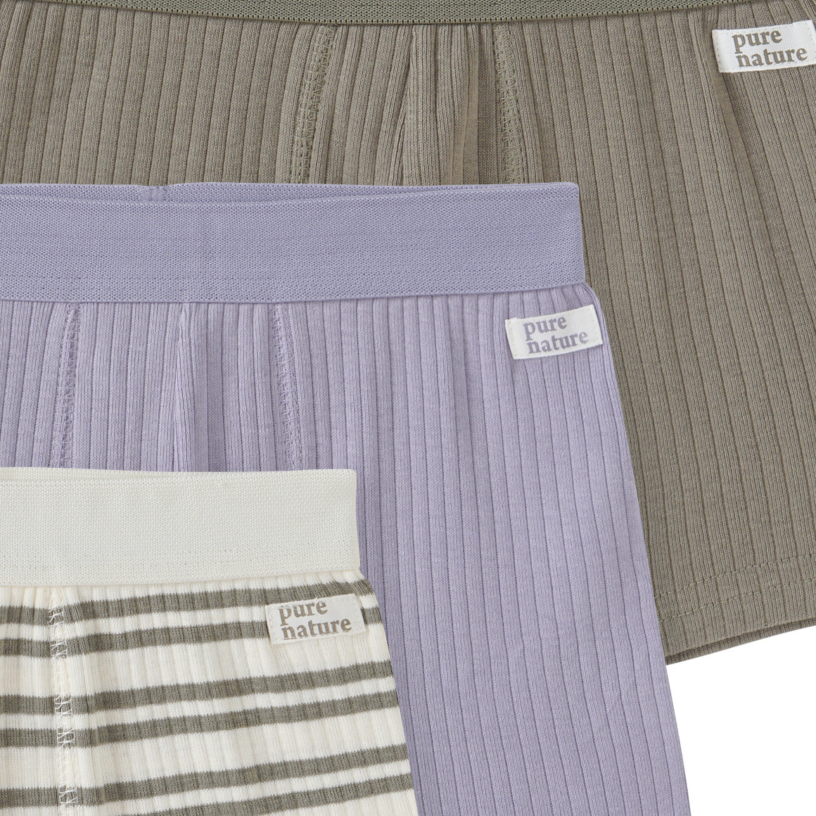 Topolino Pure Collection 3 Jungen Boxer mit Rippstruktur cremeweiss / hellblau / oliv