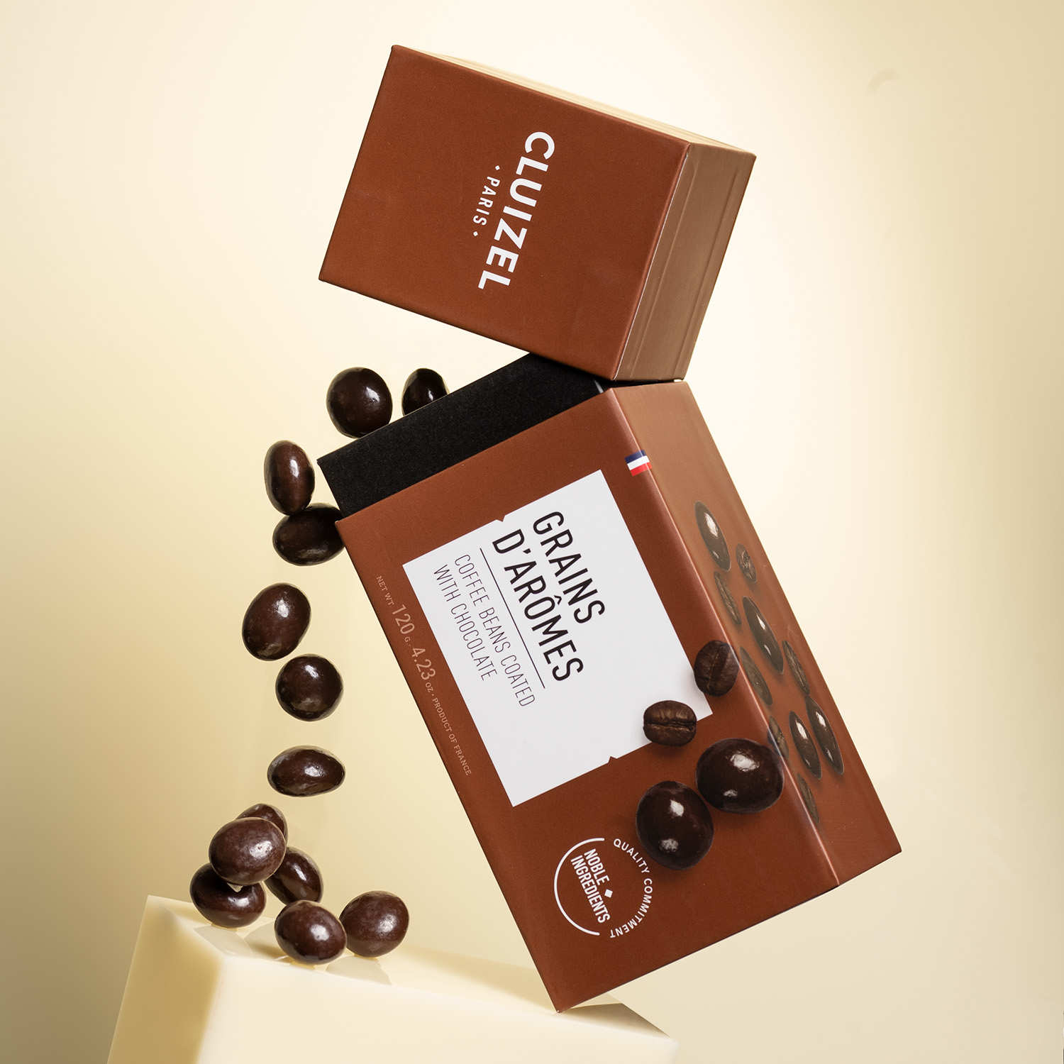 Grains de café enrobés de chocolat noir Cluizel