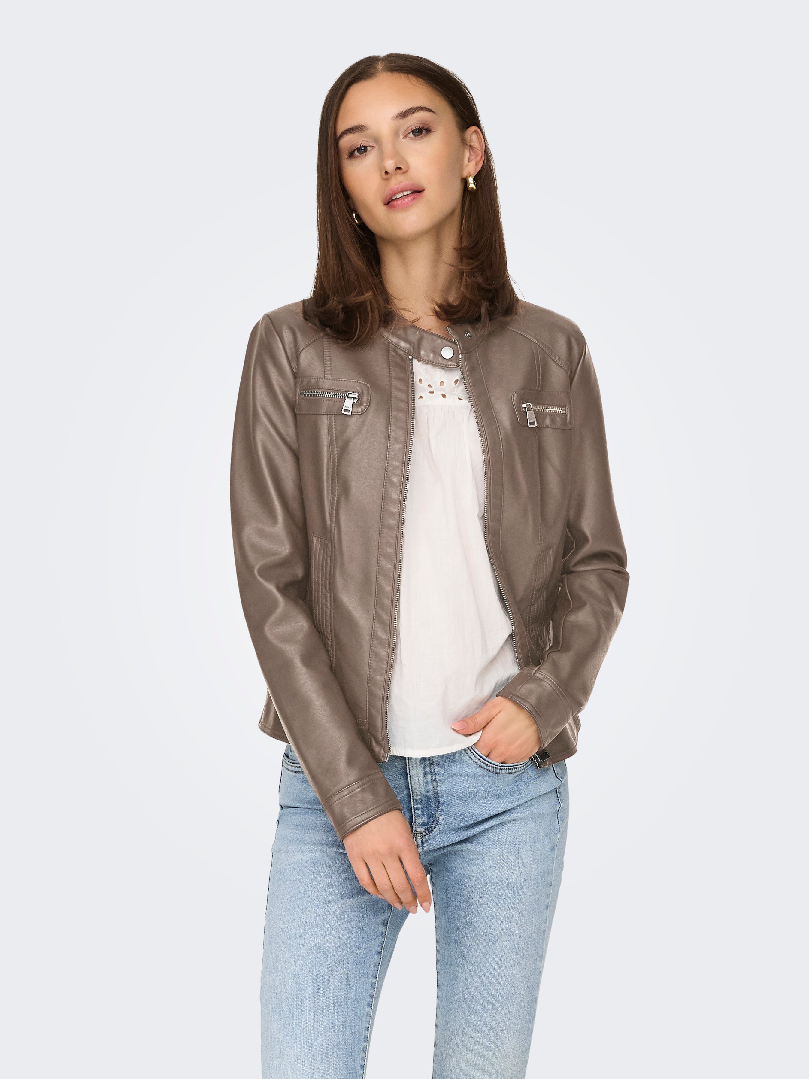 ONLBANDIT Kunstlederjacke Walnut