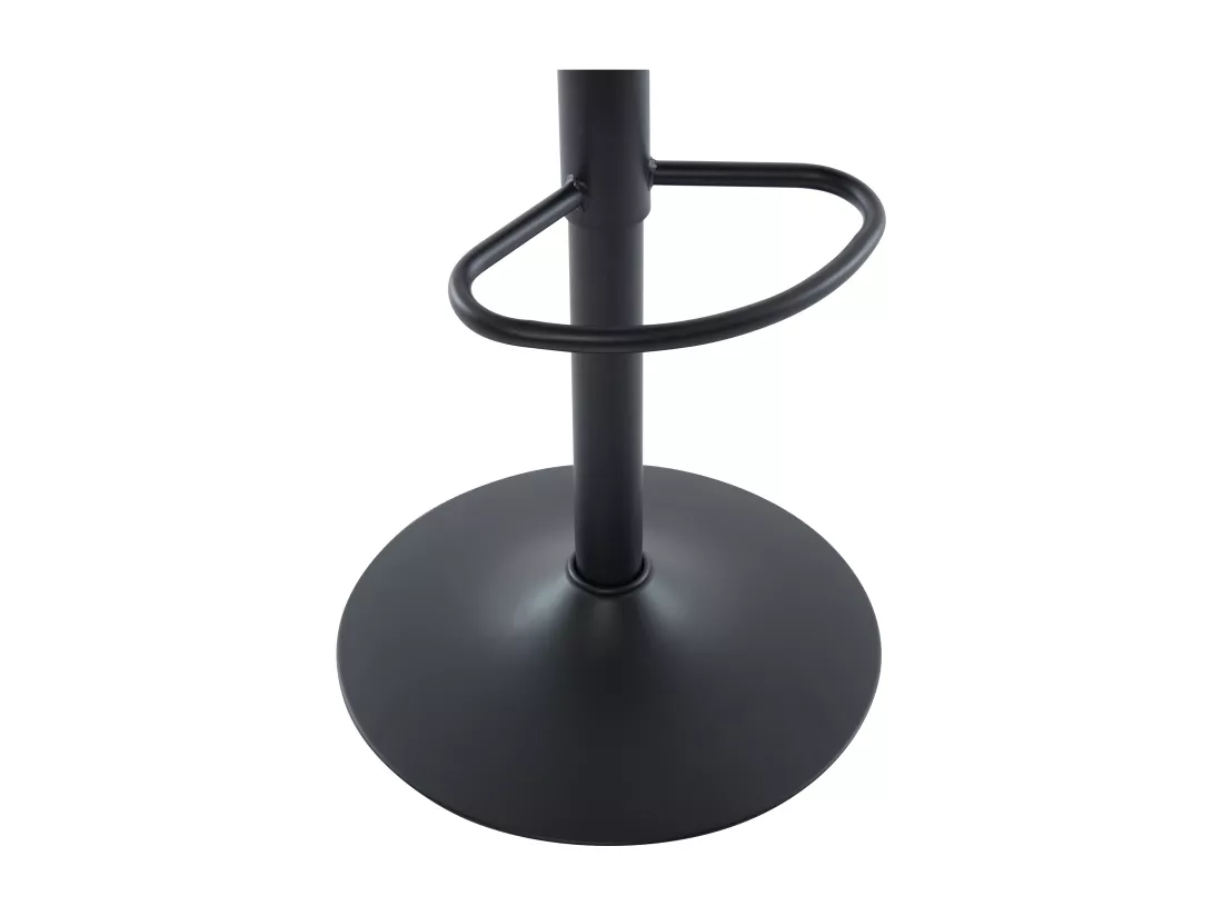 Lot de 2 tabourets de bar en tissu et métal noir - Hauteur réglable - Taupe - LANCENIA