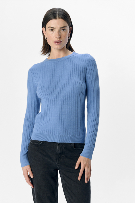 Object blauwe dames trui