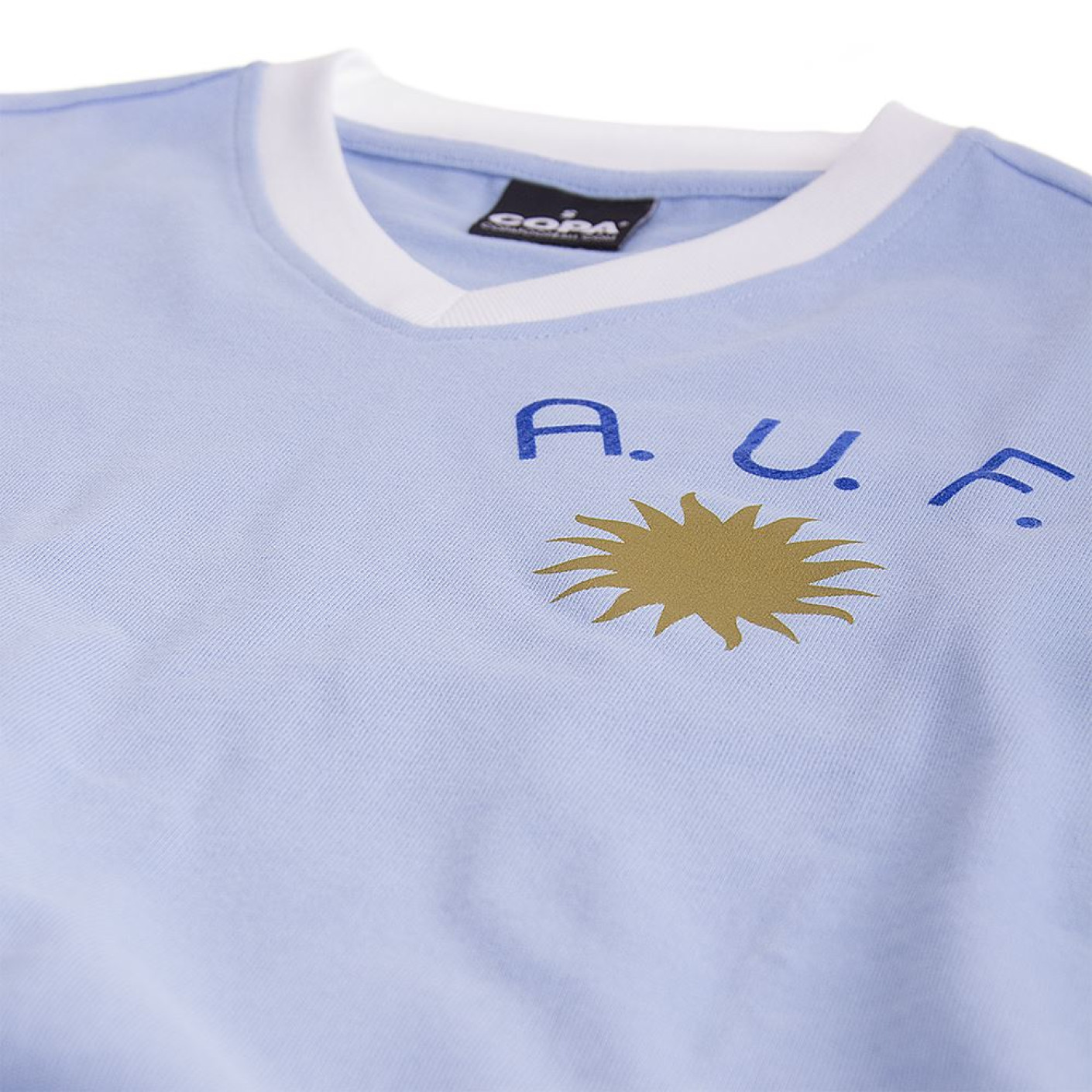 COPA Uruguay 1970's Retro Voetbalshirt Blauw Wit