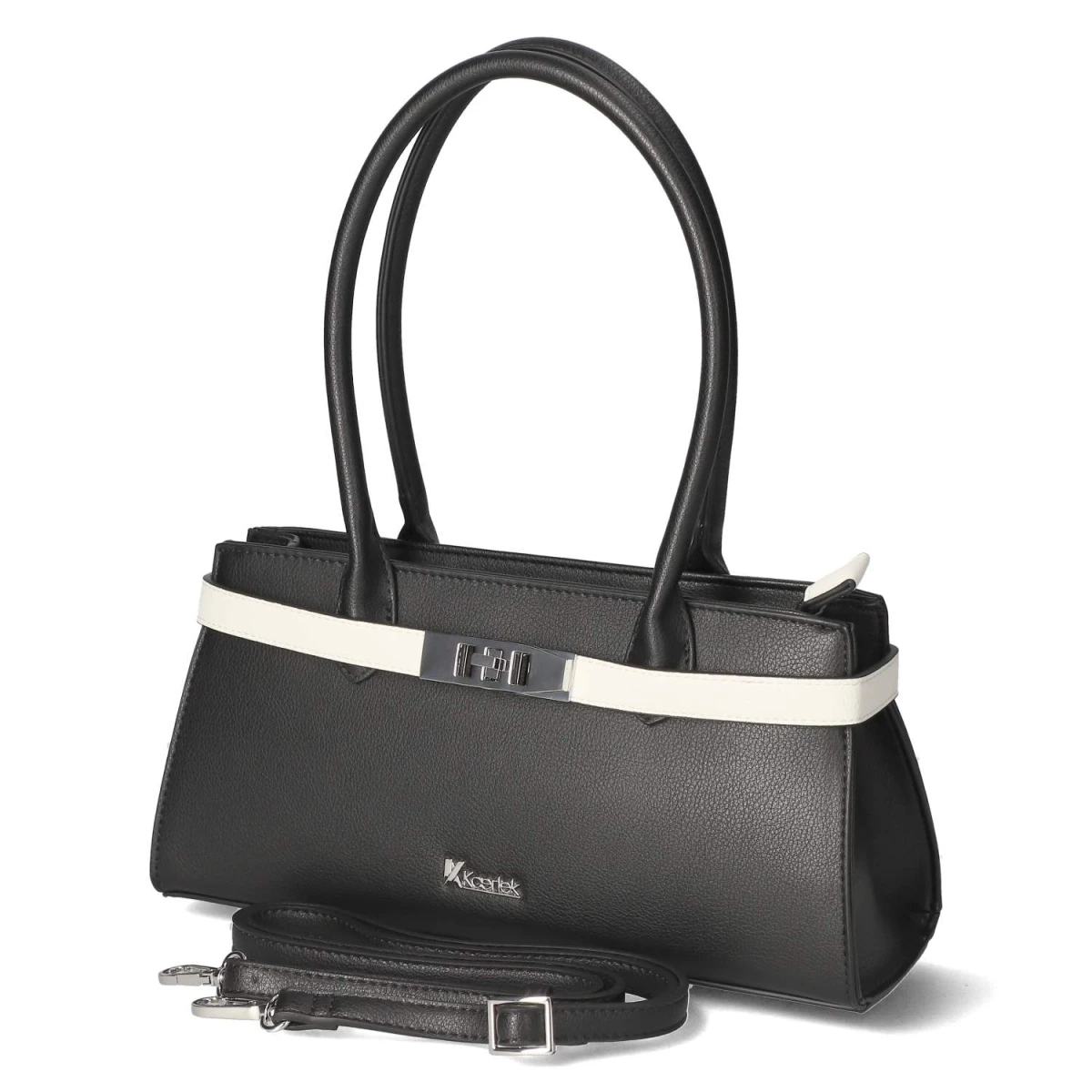 KaerlekSchultertasche - schwarz/weiß
