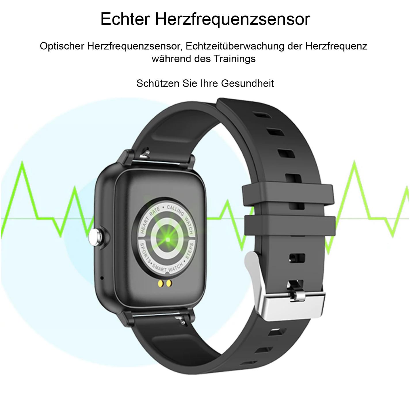TPFNet Smart Watch / Fitness Tracker IP67 - Silikon Armband - Android & IOS - Grün