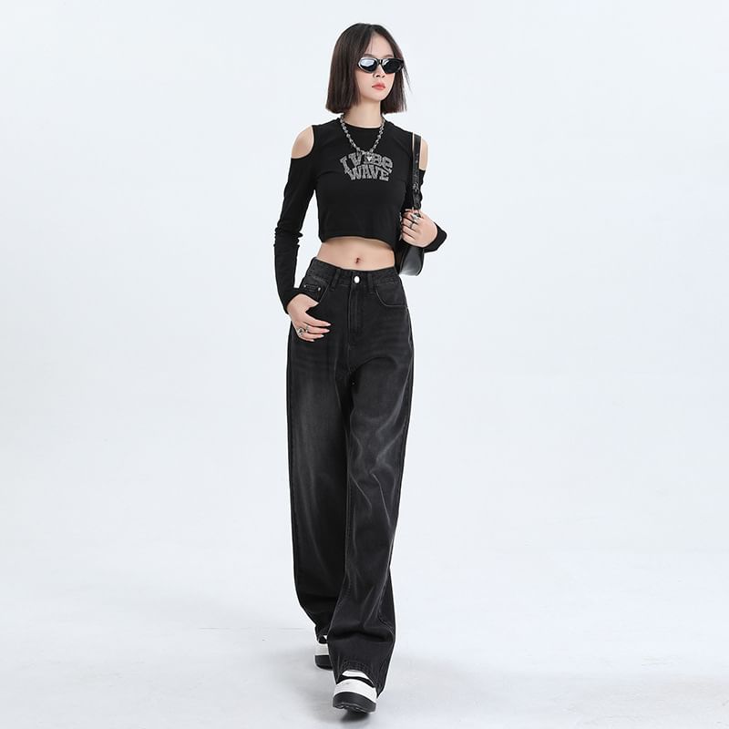 Litoya - Low Rise Washed Wide Leg Jeans (diverse designs)