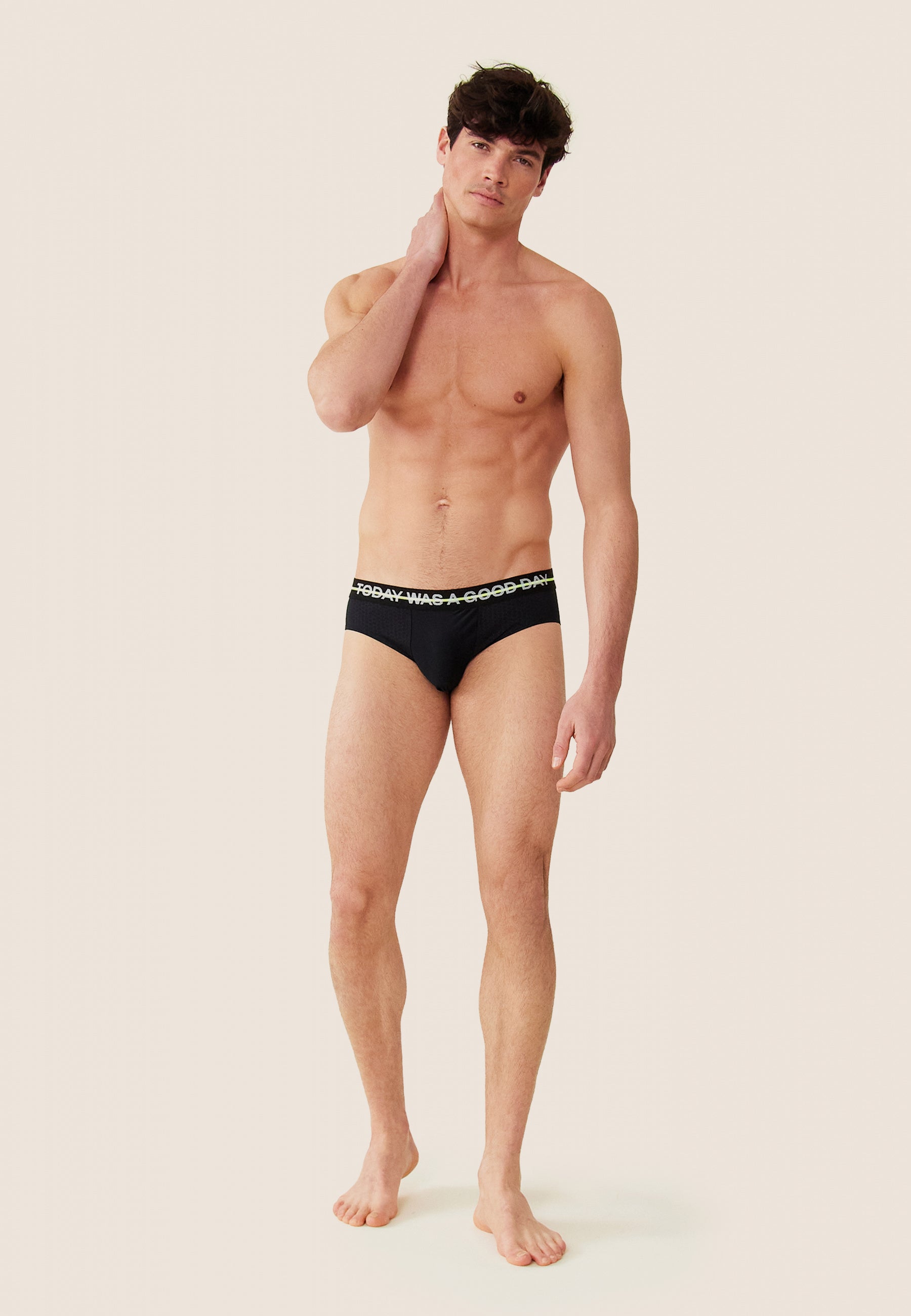 Slip en polyamide-Mike Training Noir Fluo