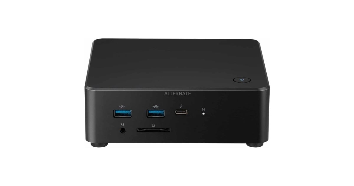 ALTERNATEWorkstation Nuc Core 7 150U pc-systeem  (Zwart | Core 7 150U | Iris Xe Graphics | 32 GB | 1 TB SSD)
