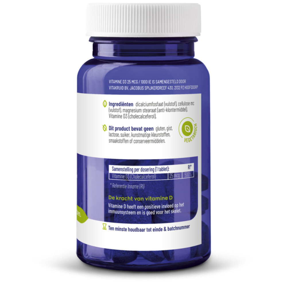 Vitakruid Vitamine D3 25 mcg120 tabletten