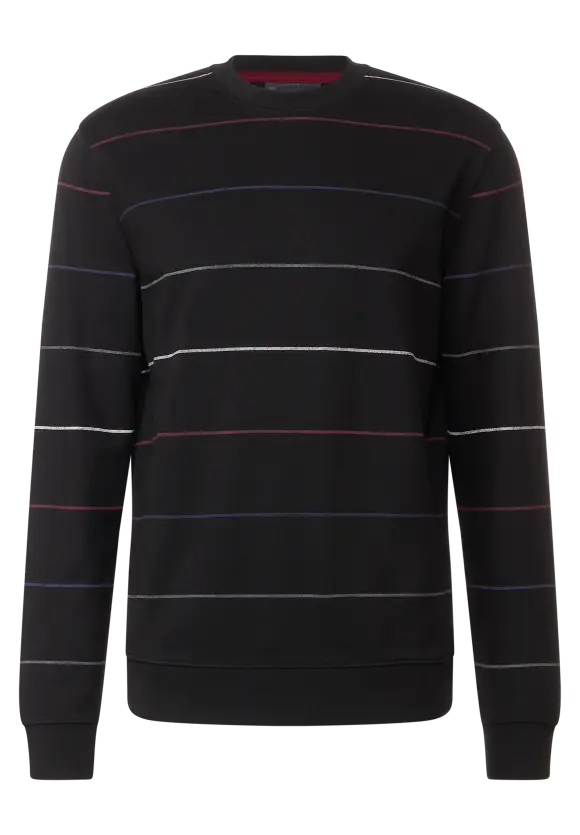 Sweatshirt mit Streifen - Black