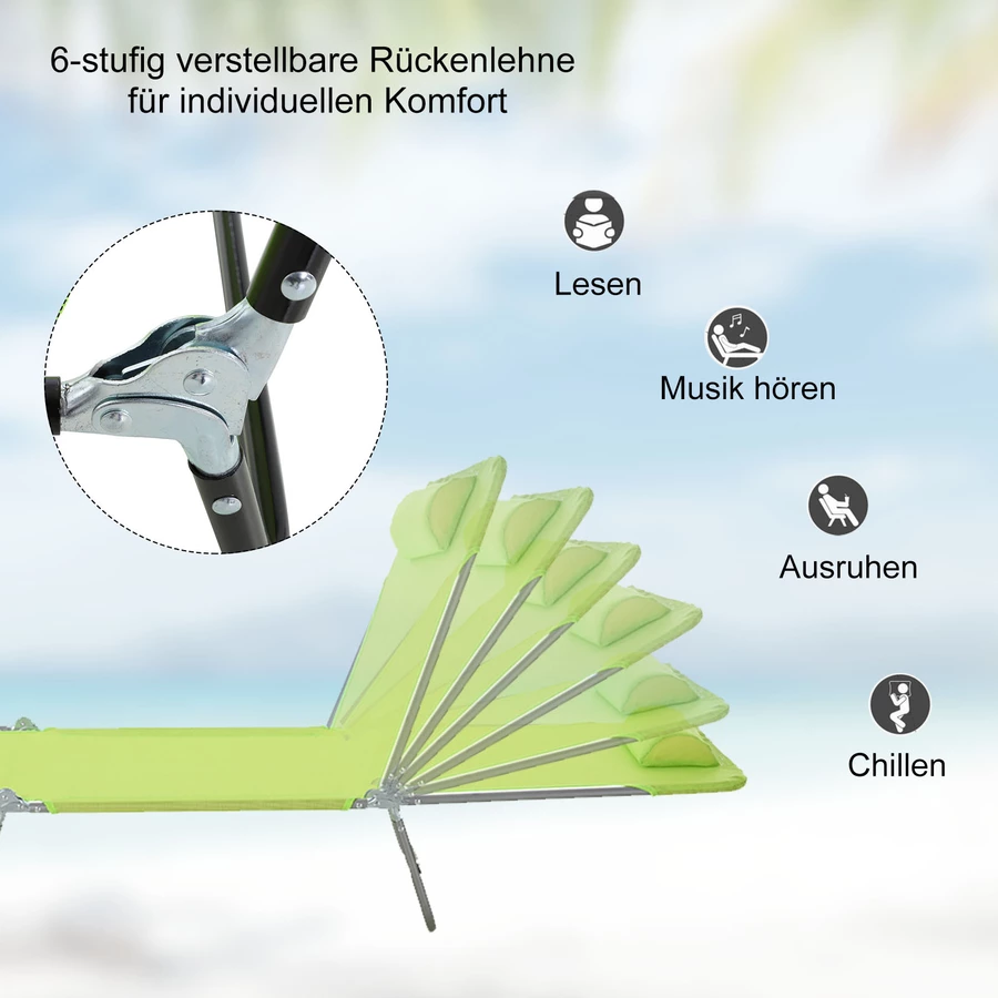 Outsunny Gartenliege klappbar grün