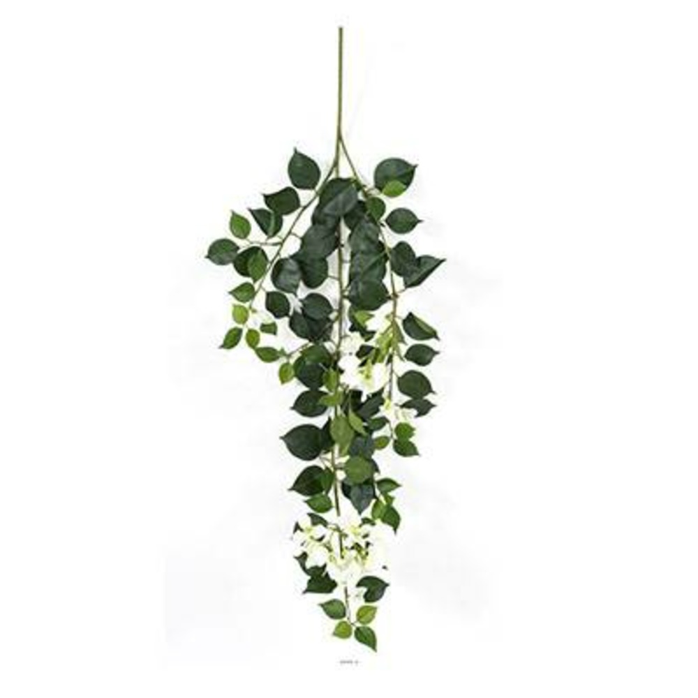 Branche de bougainvillier artificielle h 80 cm tige armée blanc - couleur: blanc