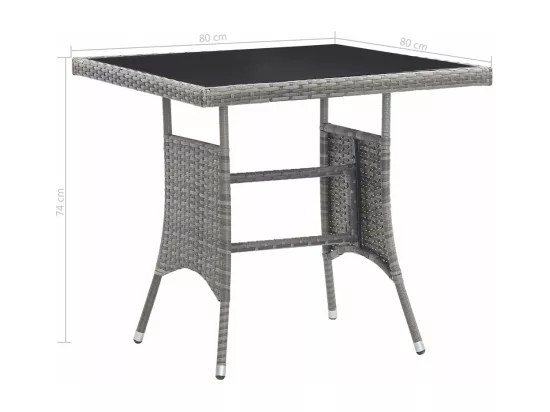Ensemble à dîner de jardin 5 pièces Résine tressée Gris