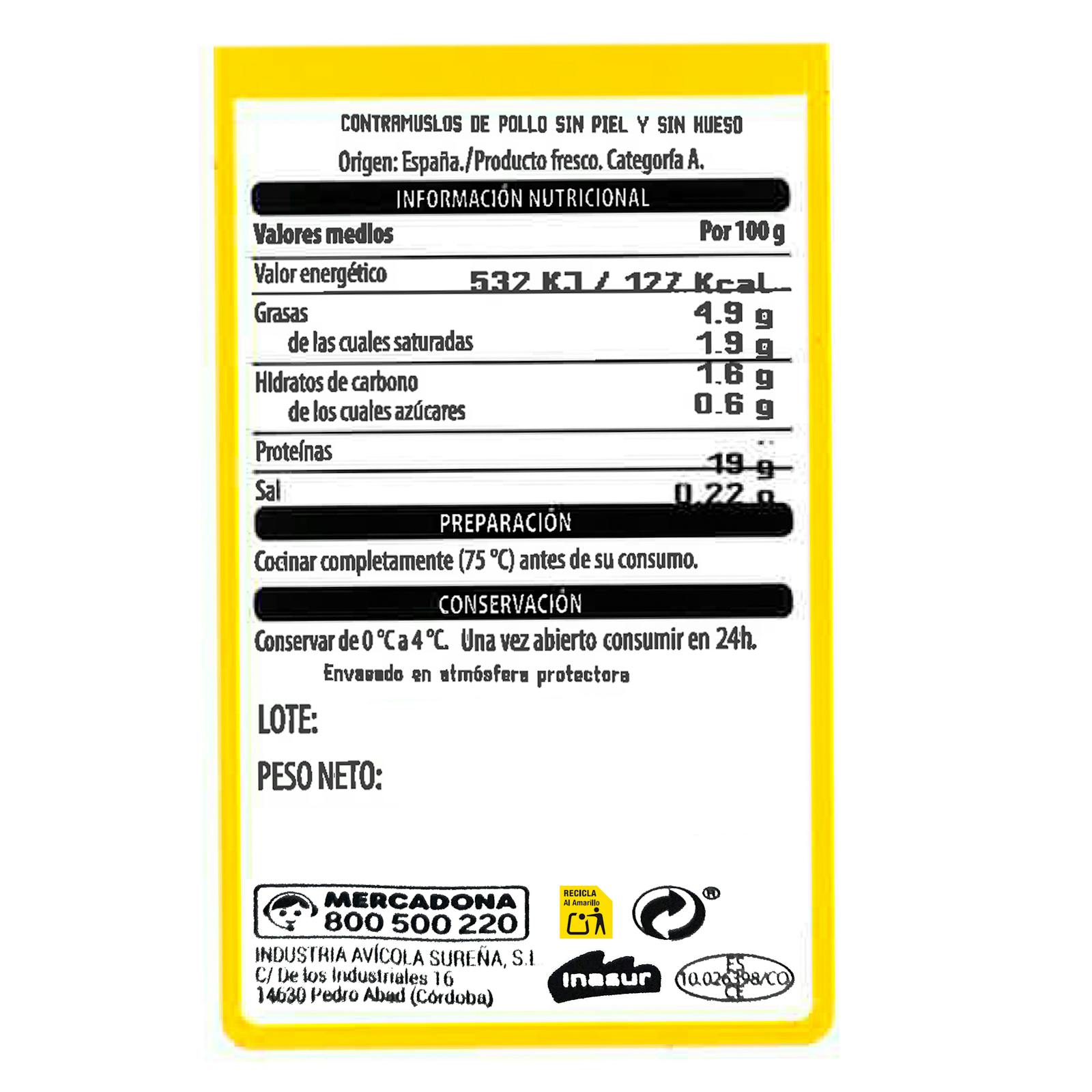 Cuisses de poulet désossées et sans peau
