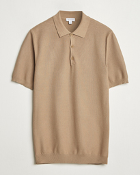Sunspel Fine Texture Polo Dune