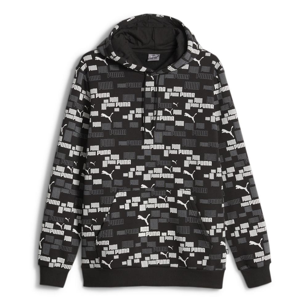 Puma Sweat à Capuche Noir/Blanc Homme PUMA Aop