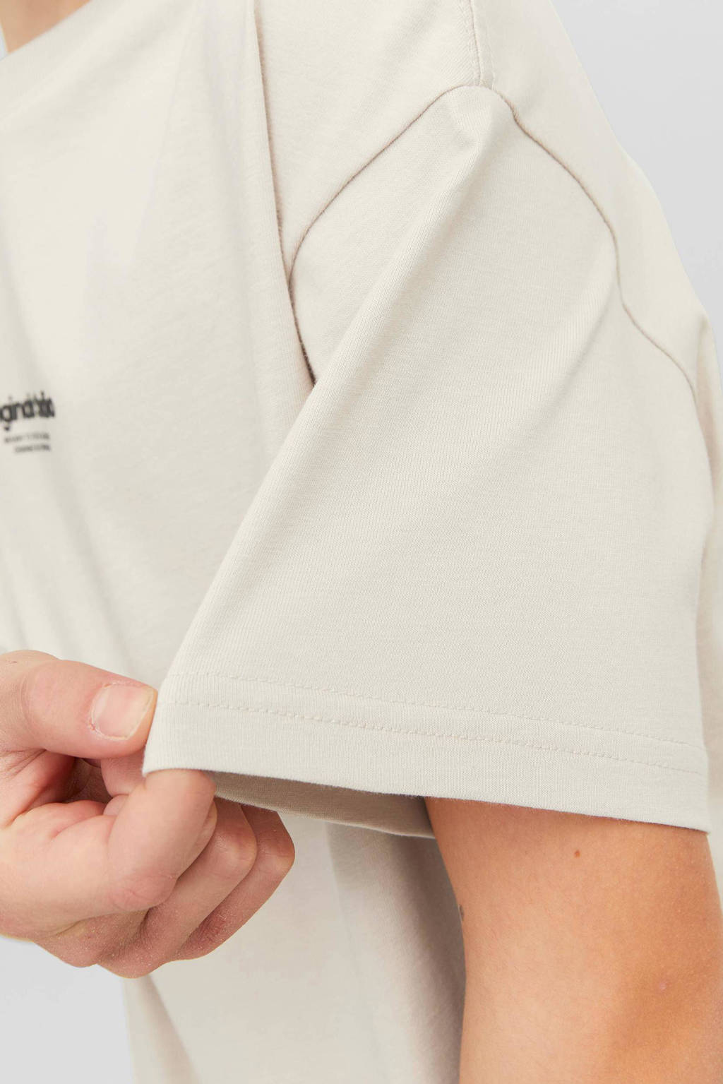 JACK & JONES T-shirt JORVESTERBRO met tekst beige