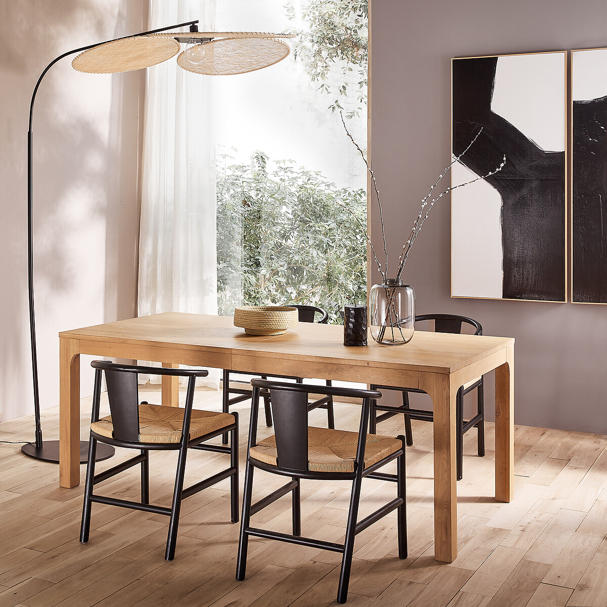 AM.PM<br>Mesa de carvalho maciço com extensões Théadora