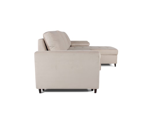 INTENSEDECO - Canapé d'angle convertible réversible claudio en velours bei...