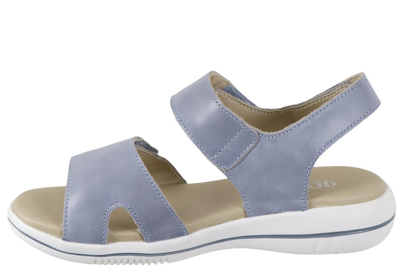 GREEN COMFORT LEAF SANDAL I LYSEBLÅT GLAT SKIND