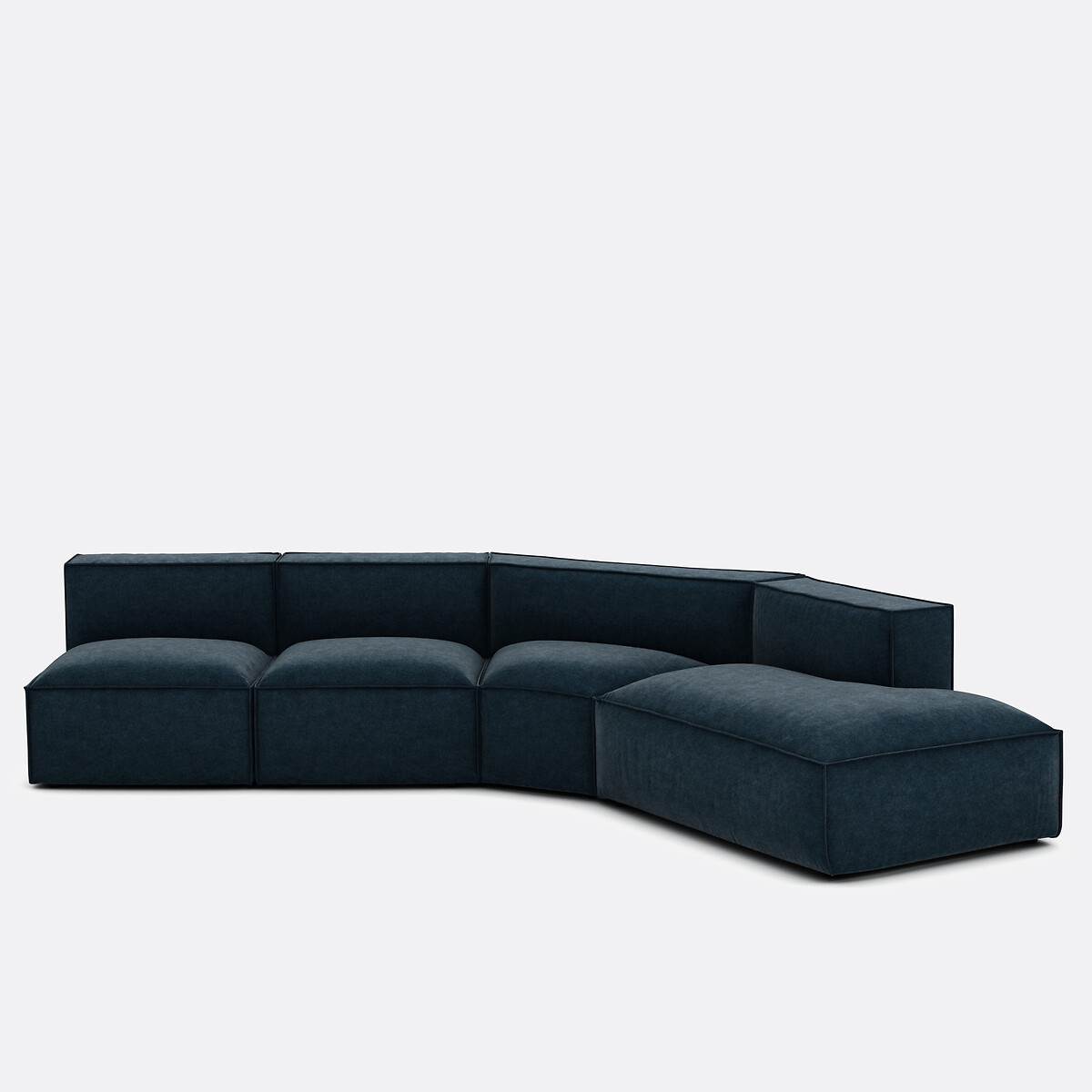 LA REDOUTE INTERIEURS<br>Sofá reto de 4 peças de veludo Seven