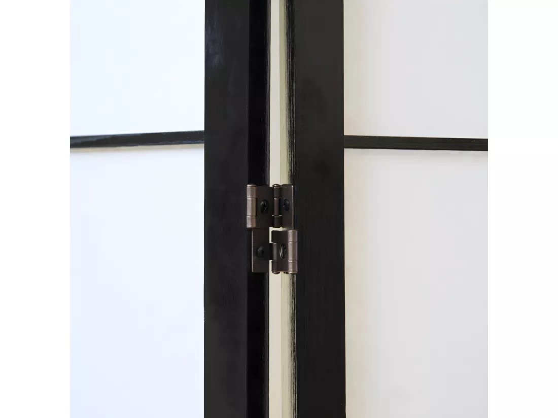 Paravent japonais en bois noir dessin bambou de 5 pans