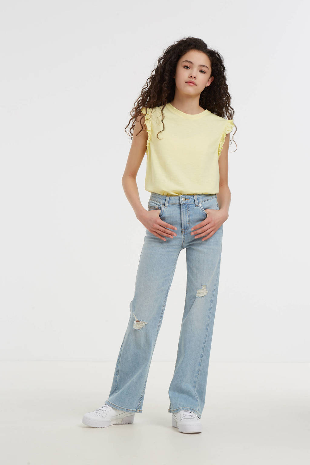 anytime wide leg jeans lichtblauw