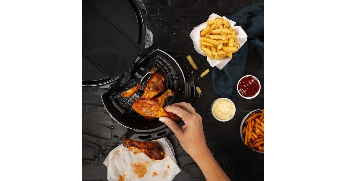 Princess182025 Aerofryer XXL heteluchtfriteuse  (Zwart/zilver, 4,5 liter)