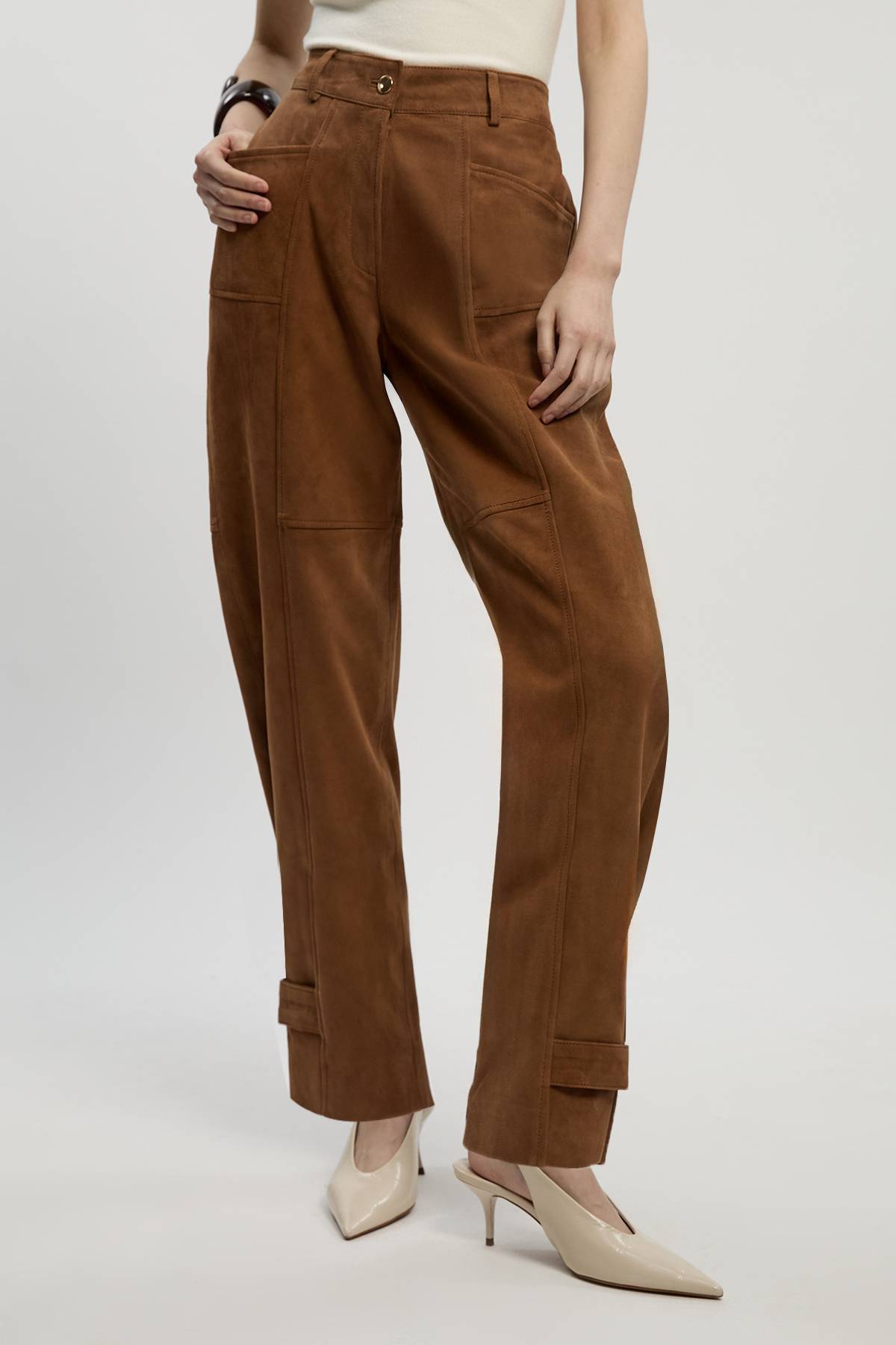 KarenMillen Pantalon Utilitaire en Daim