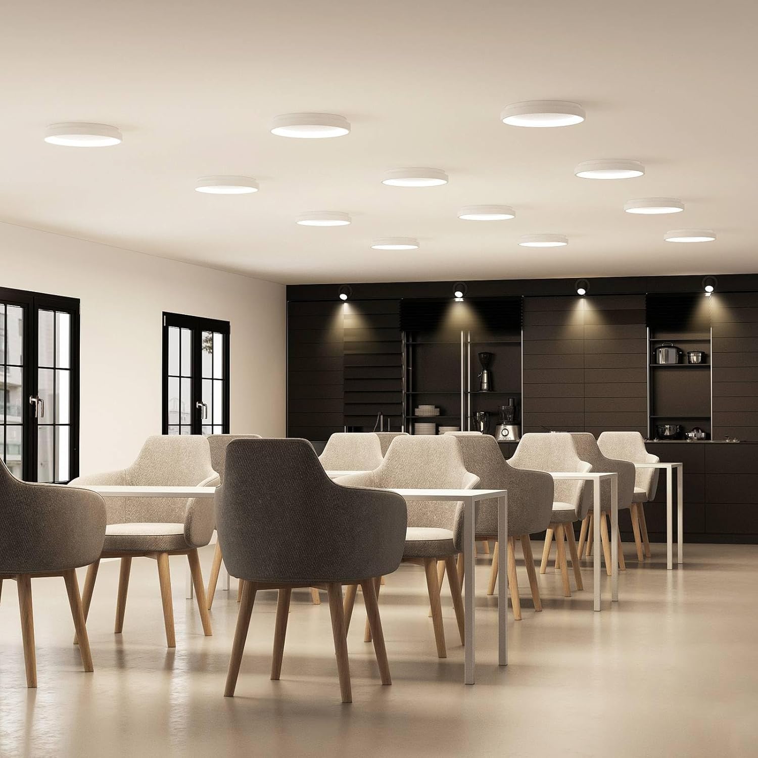 Arcchio LED Deckenleuchte Vivy (Modern) in Weiß aus Metall (1 flammig,) - Lampe Deckenlampe Küchenleuchte