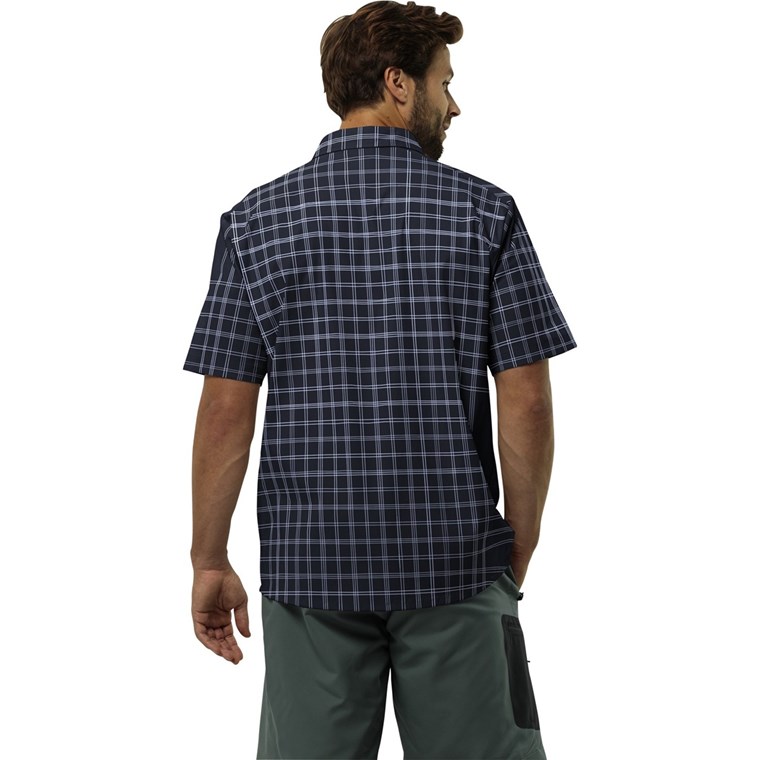 Jack Wolfskin Norbo SS Shirt M Night Blue Checks
